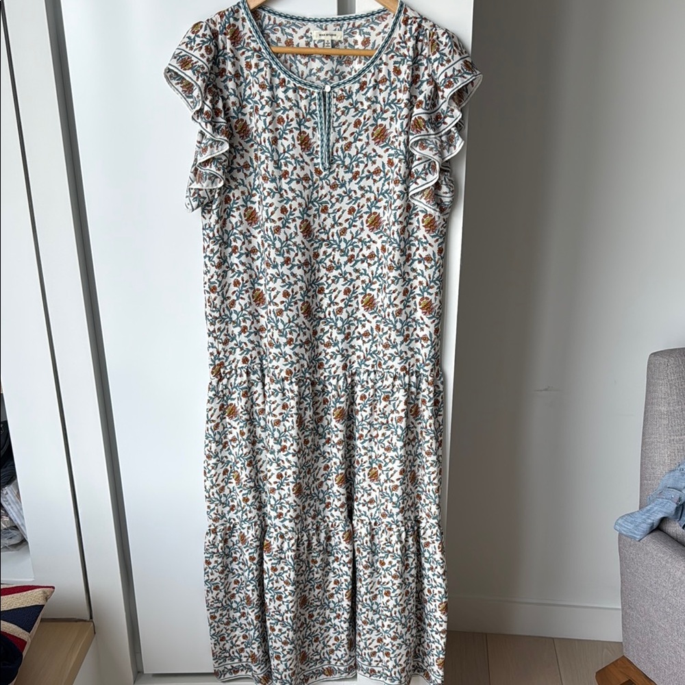 Max Studio Floral Flutter Sleeve Sundress
